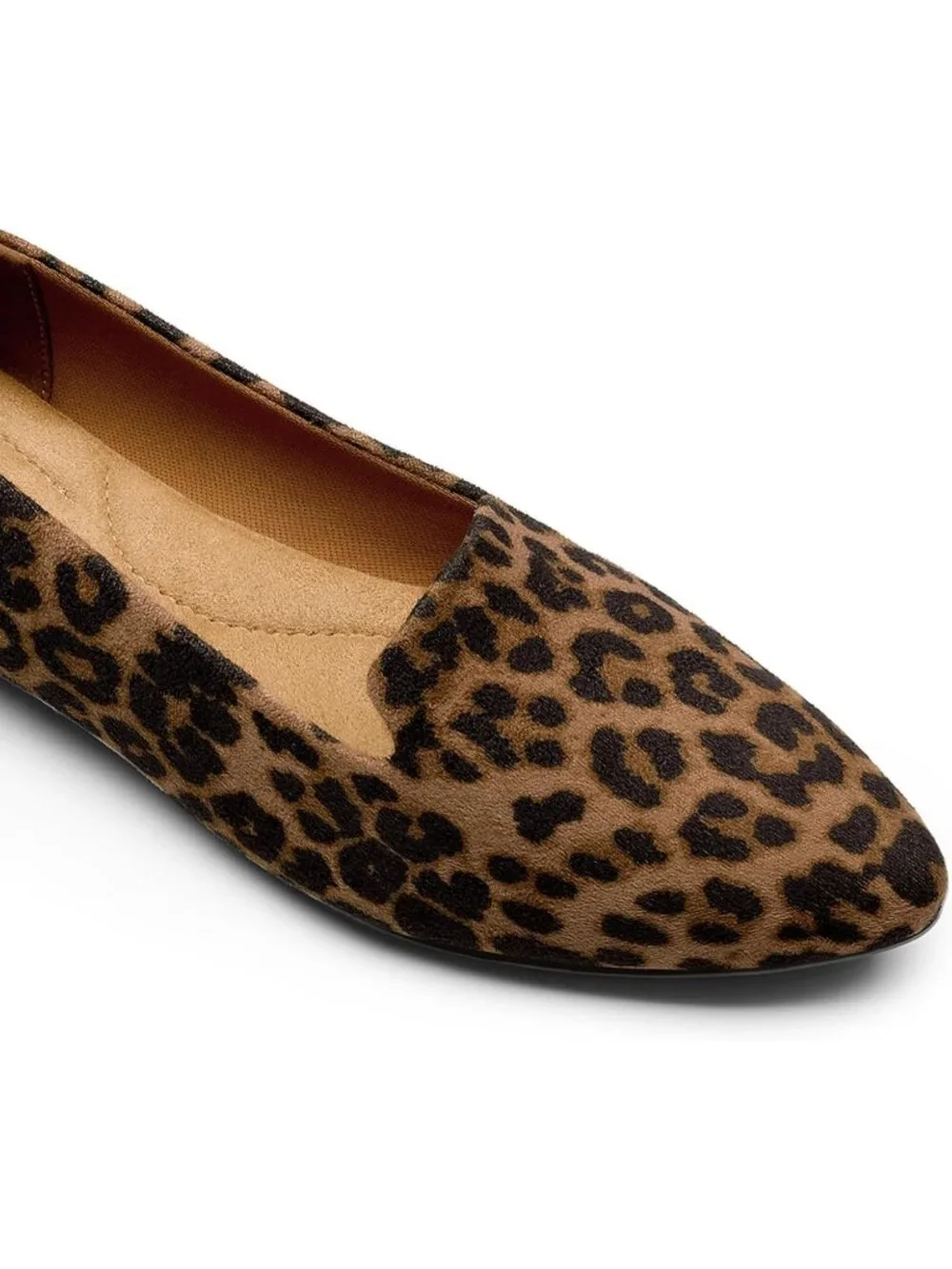 Women's Leopard Faux Suede Chic pointed toe casual loafer Dressy Flats Shoes